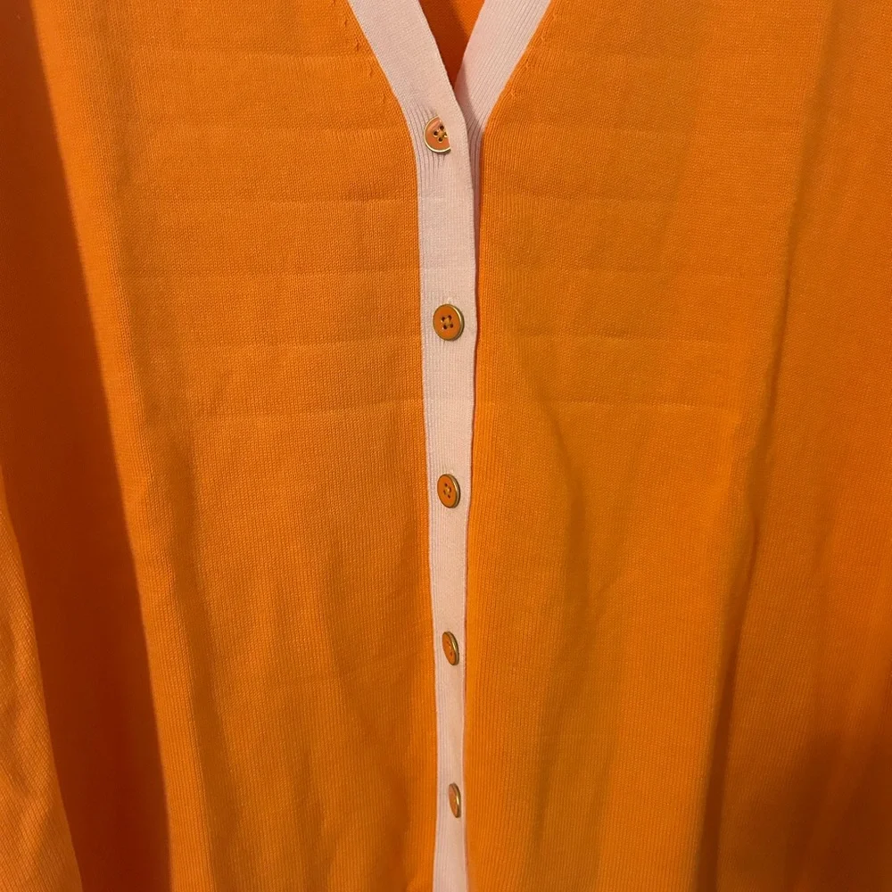 Talbots Orange and Pink Women's Cardigan - Picture 3 of 4